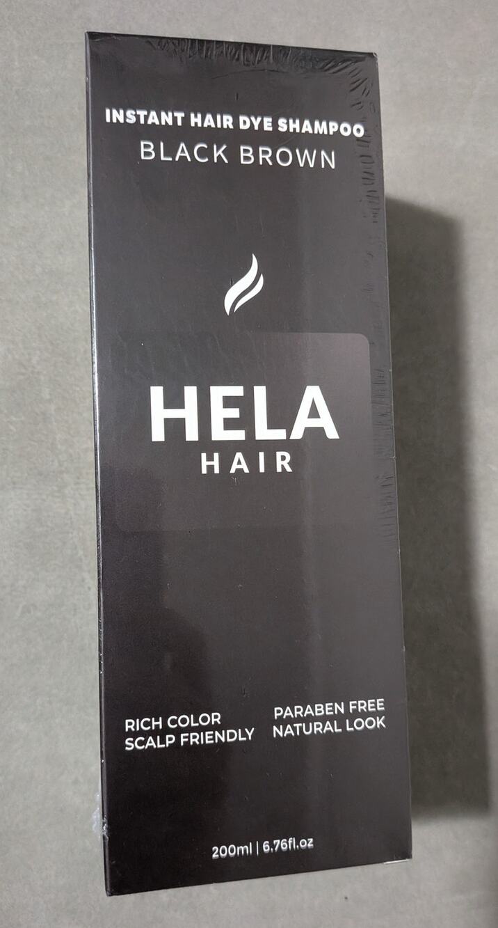 HELA Hair Instant Hair Dye Shampoo Black Brown 200ml (6.76 fl oz) - NEW IN BOX